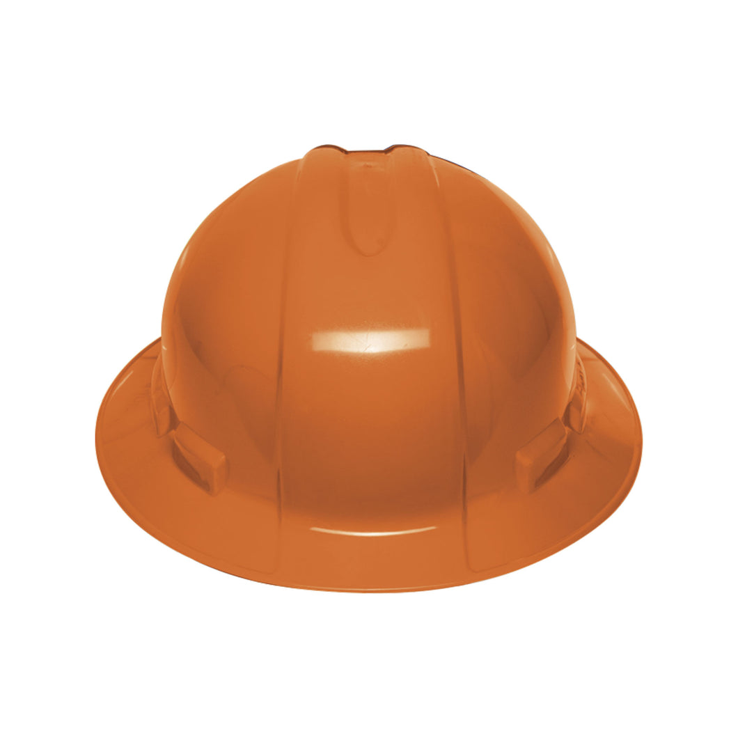 Casco de seguridad, naranja, ala ancha