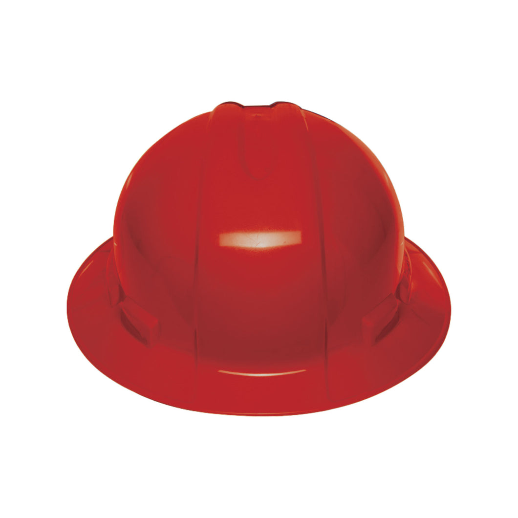 Casco de seguridad, rojo, ala ancha