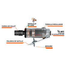 Cargar imagen en el visor de la galería, Miniesmeriladora, neumática, 1/4&#39;
