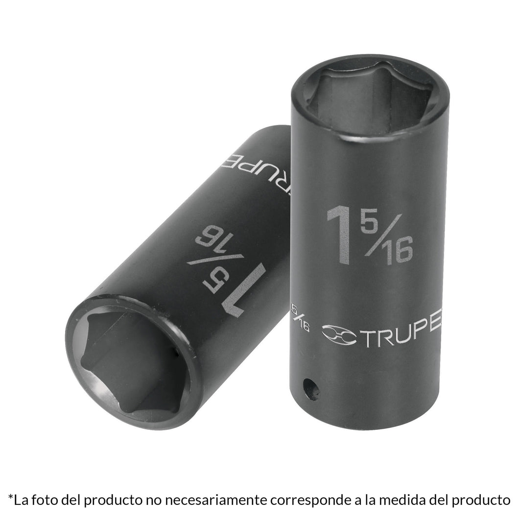 Dado impacto, largo, 6 puntas, cuadro 3/4' de 1-1/16'