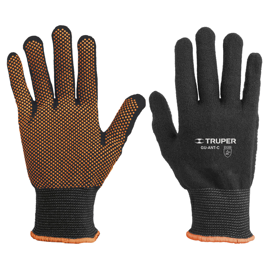 Guantes de nylon con puntos de PVC en palma, chicos