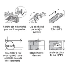 Cargar imagen en el visor de la galería, Flexómetro industrial, 5 m, cinta 19 mm
