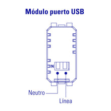 Cargar imagen en el visor de la galería, Módulo puerto USB, línea Italiana, color blanco
