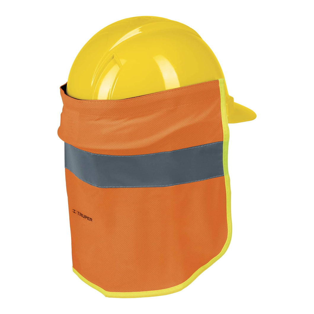 Cubrenuca para casco, con reflejante color naranja, 30 cm