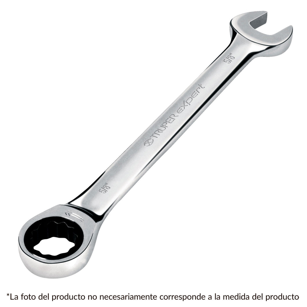 Llave combinada con matraca, 1/4' x 120 mm, Truper Expert