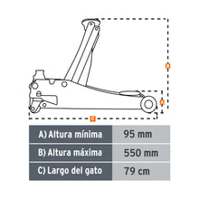 Cargar imagen en el visor de la galería, Gato de patín profesional, 3.5 tons, elevación rápida
