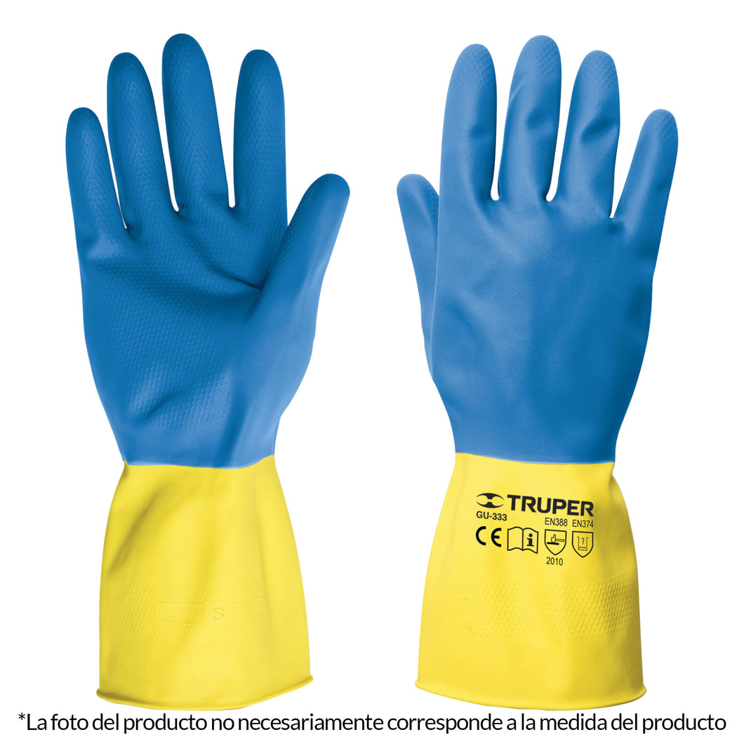 Guantes de látex reforzados para limpieza, medianos