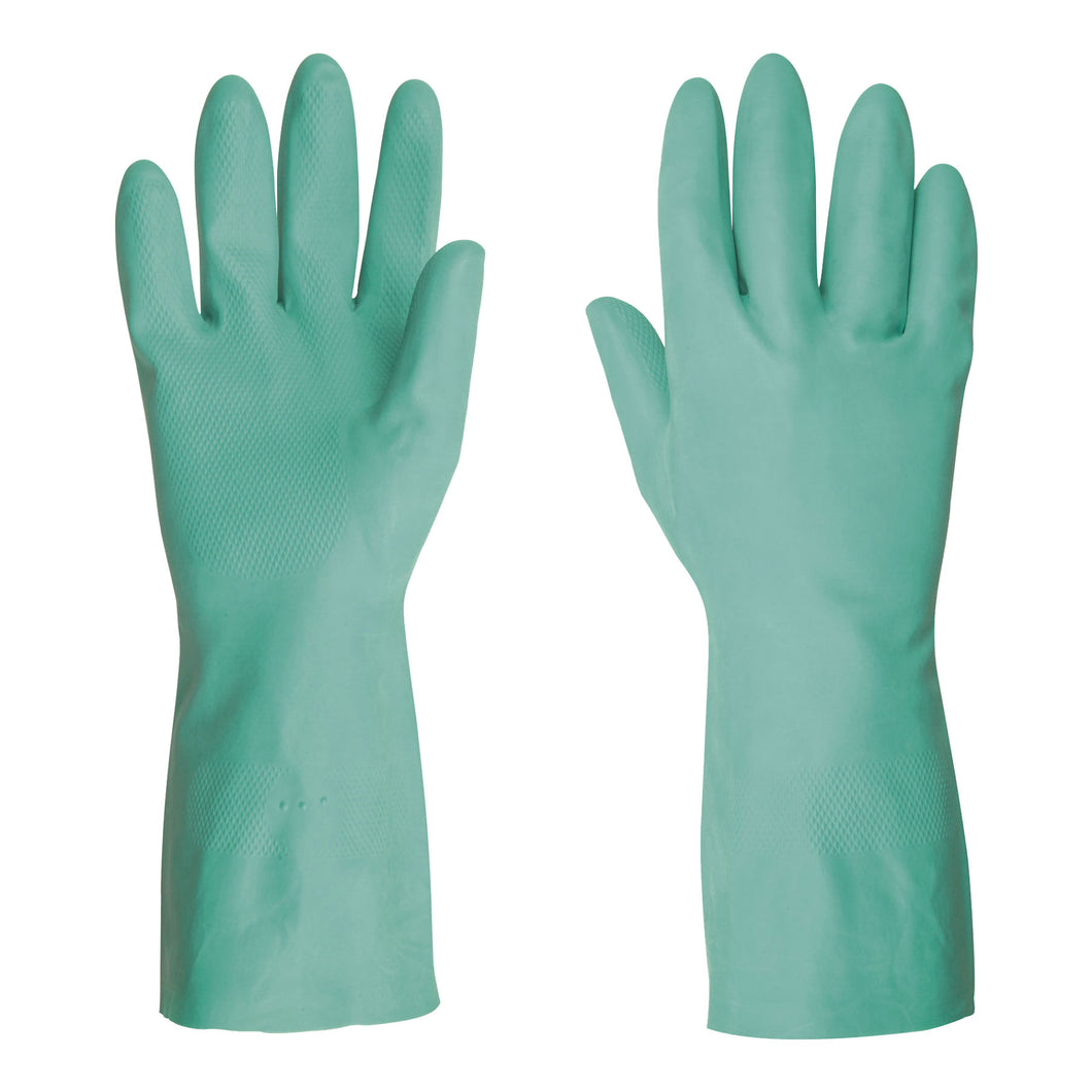 Guantes de nitrilo verde, multiusos, medianos