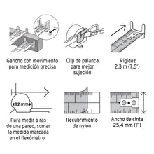 Cargar imagen en el visor de la galería, Flexómetro contra impacto, graduación métrica, 8 m, 25 mm
