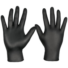 Cargar imagen en el visor de la galería, Guantes de nitrilo, desechable, negro, chico, caja 100piezas
