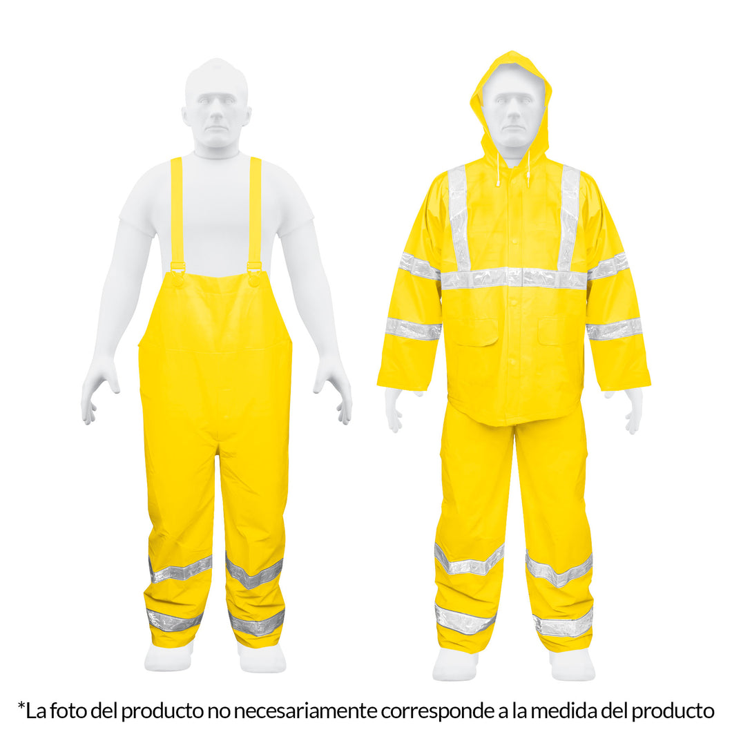 Conjunto impermeable c/reflejante, amarillo, talla CH, PVC