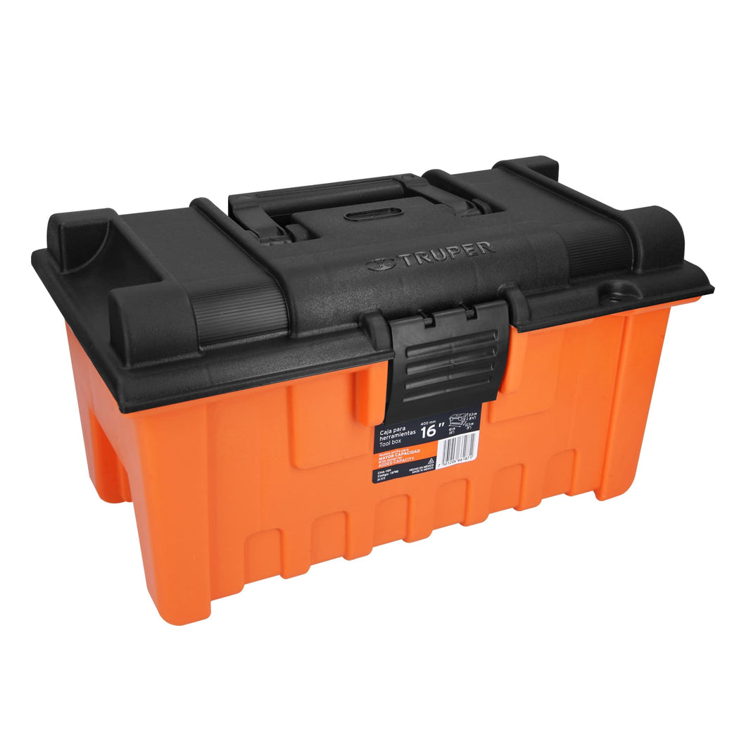 Caja para herramienta, amplia de 16', color naranja