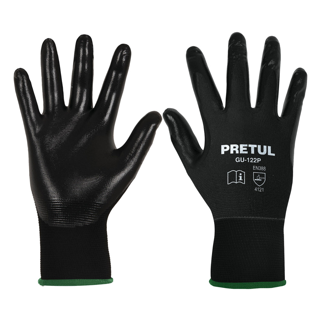 Guantes de nylon recubiertos de nitrilo, medianos,Pretul