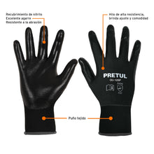 Cargar imagen en el visor de la galería, Guantes de nylon recubiertos de nitrilo, grandes, Pretul
