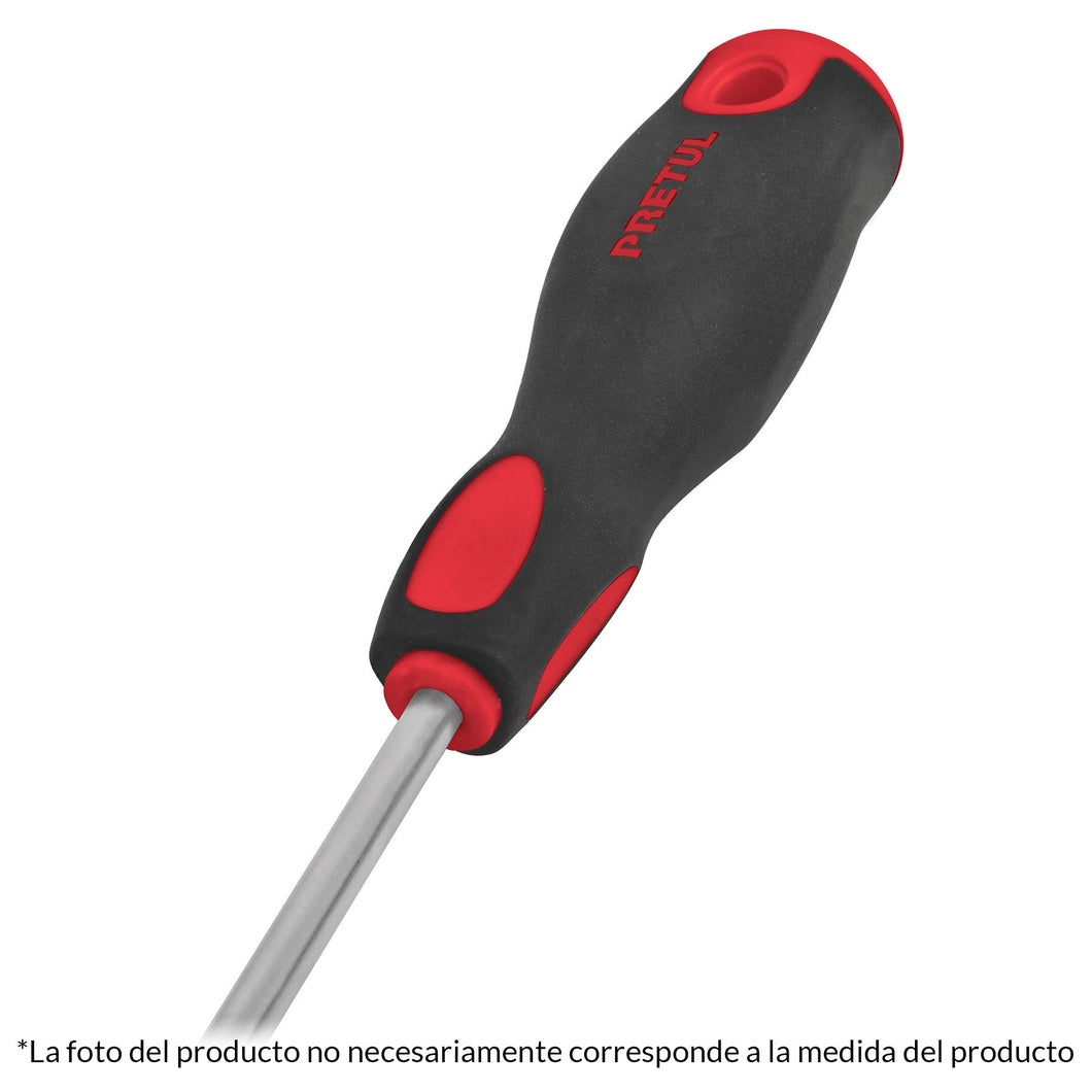 Desarmador plano,1/4x4',mango Comfort Grip, Pretul