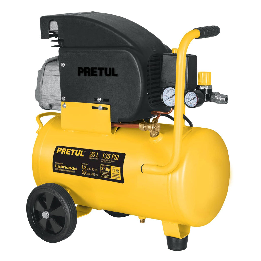 Compresor, 20 L, 3-1/2 HP (potencia máxima), 120 V, Pretul