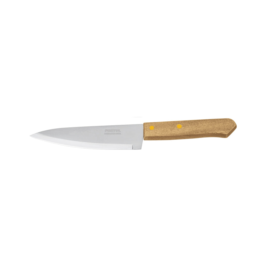 Cuchillo de chef, mango madera, 6'