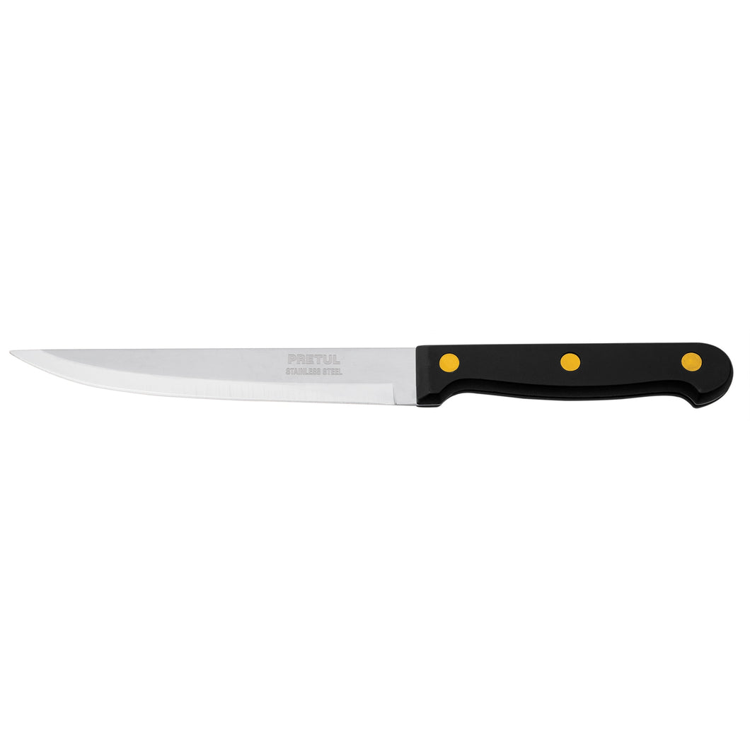 Cuchillo para asado liso, mango plástico, 5'