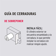 Cargar imagen en el visor de la galería, Cerradura sobreponer, clásica, instala-fácil, derecha, cromo
