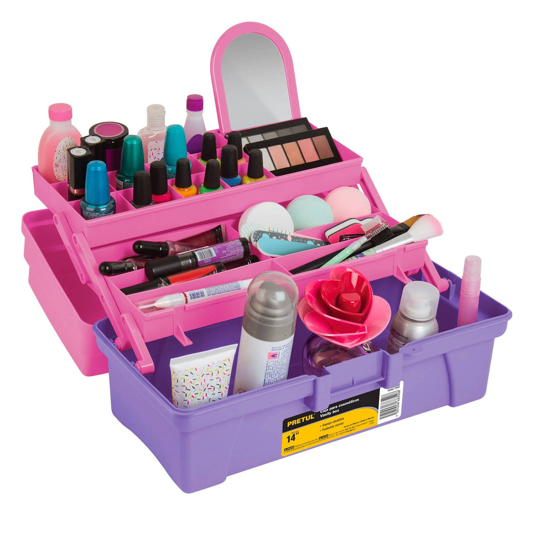 Caja cosmetiquera 14', rosa/morado, Pretul