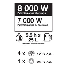 Cargar imagen en el visor de la galería, Generador eléctrico a gasolina, 7,000 w, Pretul
