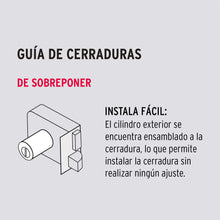 Cargar imagen en el visor de la galería, Cerradura sobreponer, instala-fácil, izquierda, Hermex Basic
