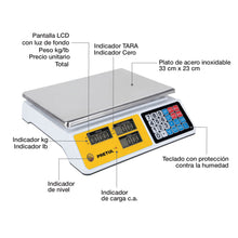 Cargar imagen en el visor de la galería, Báscula electrónica multifunciones capacidad 40 kg, Pretul
