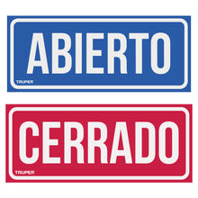 Cargar imagen en el visor de la galería, Letrero de señalización &#39;ABIERTO/CERRADO&#39;, 28 x 12 cm
