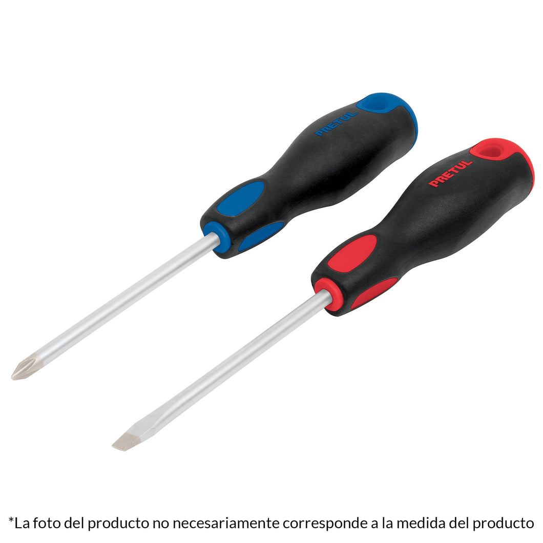 Duo de desarmadores, 3/16x4, mango Comfort Grip, Pretul