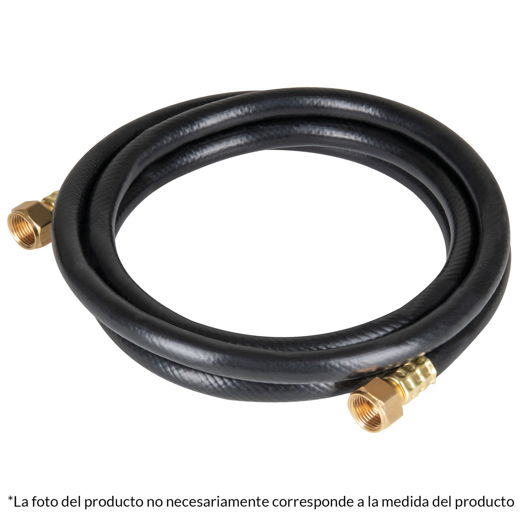 Manguera flexible negra, PVC, 3/8', 250 PSI,con conexión, 3m