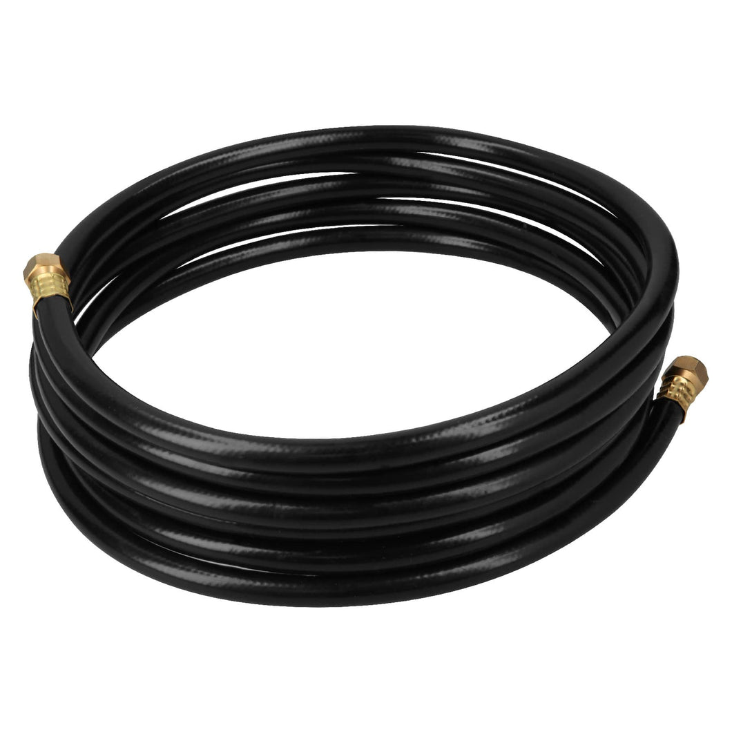 Manguera flexible negra, PVC, 3/8', 250 PSI,con conexión, 5m