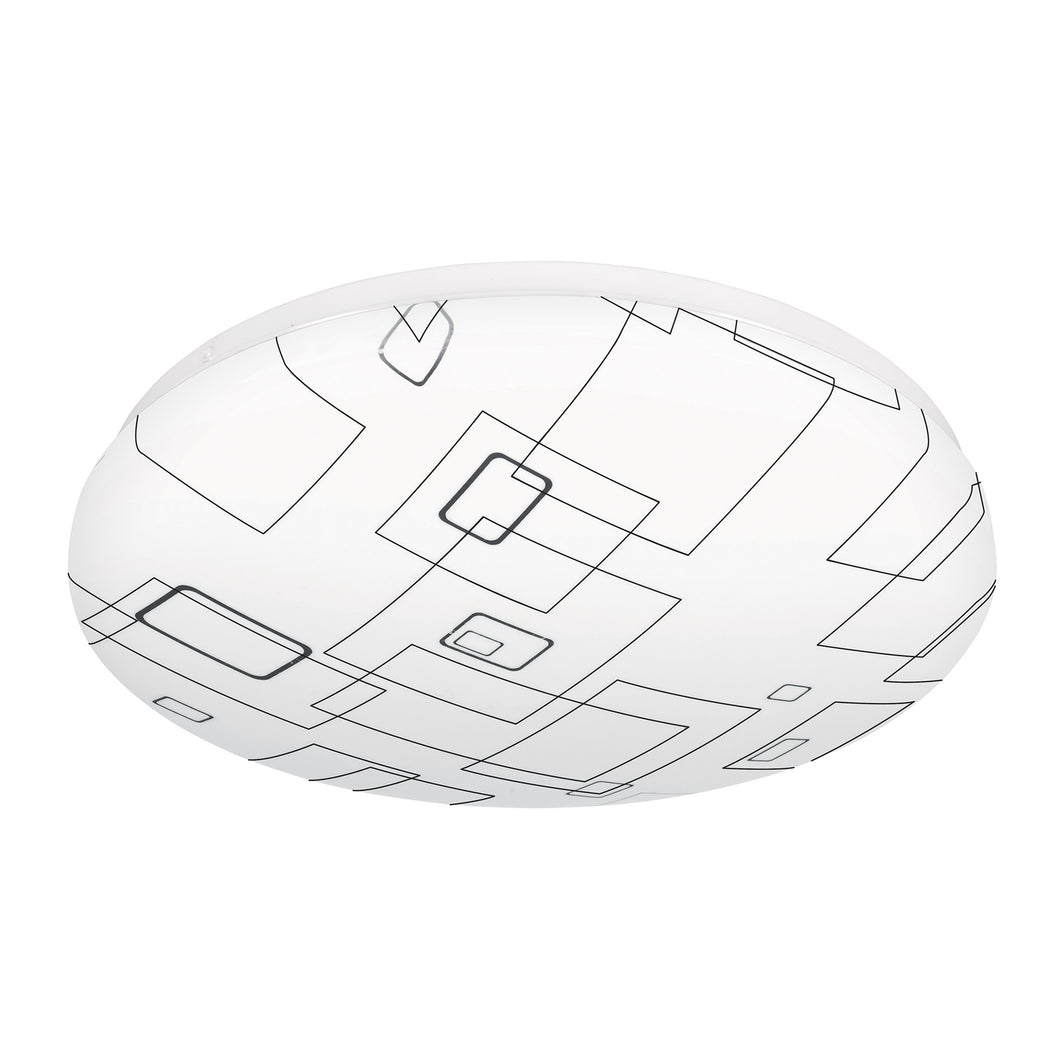 Plafón redondo, decorativo, diseño de cuadros, 18 W, LED