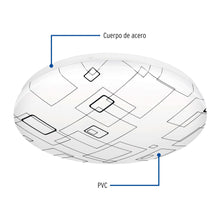 Cargar imagen en el visor de la galería, Plafón redondo, decorativo, diseño de cuadros, 22 W, LED
