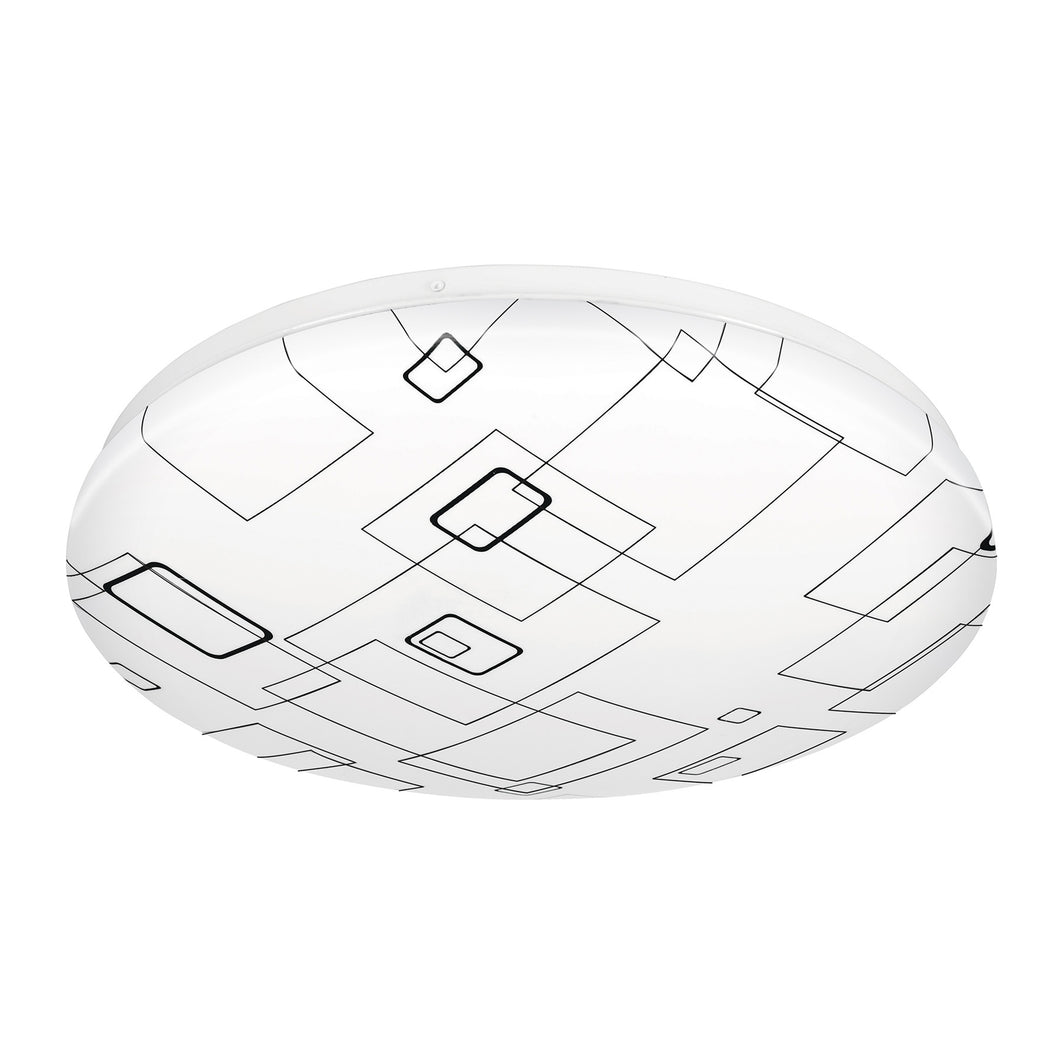 Plafón redondo, decorativo, diseño de cuadros, 22 W, LED