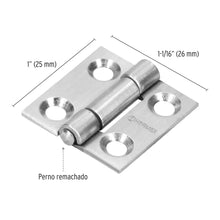 Cargar imagen en el visor de la galería, Bisagra rectangular 1&#39;, acero inoxidable
