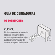 Cargar imagen en el visor de la galería, Cerradura sobreponer, puerta corrediza, clásica, derecha
