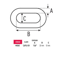 Cargar imagen en el visor de la galería, Cadena pulida de 1/4&#39;
