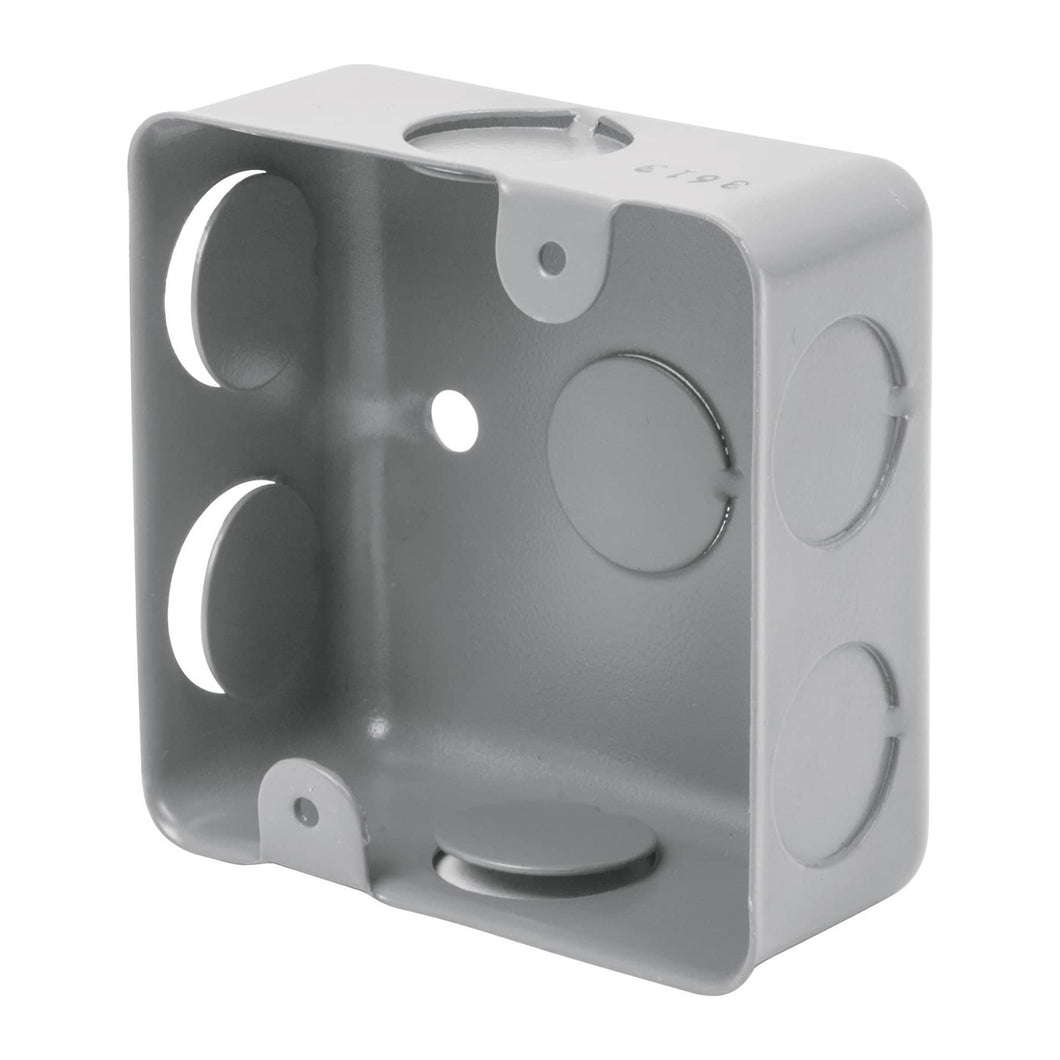 Caja de acero cuadrada 3x3', económica, Volteck