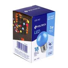 Cargar imagen en el visor de la galería, Lámpara de LED, G45, 127 V, 1 W, color azul
