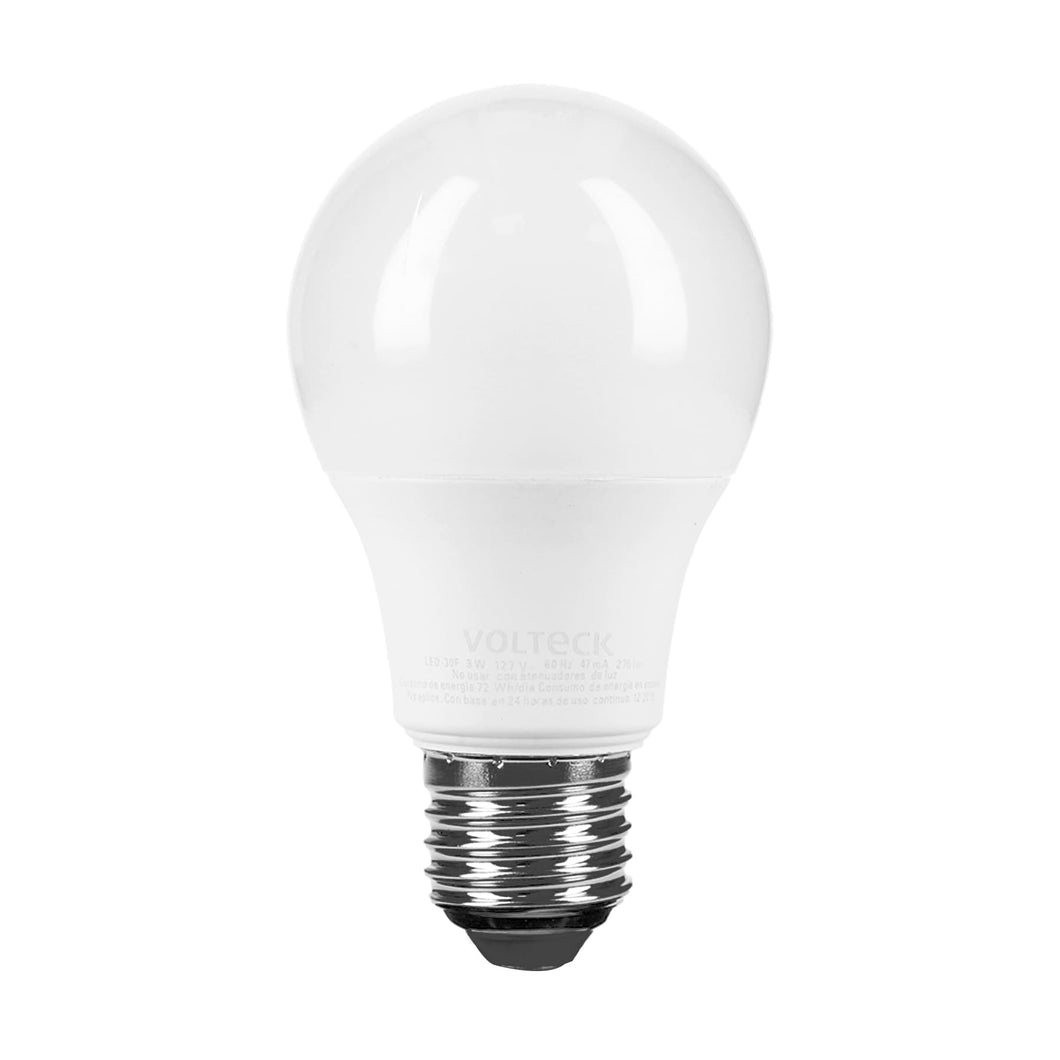 Lámpara de LED, A19, 3 W, luz de día