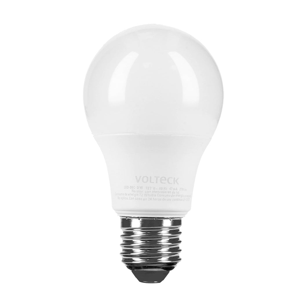 Lámpara de LED, A19, 3 W, luz calida