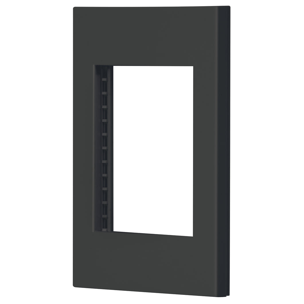 Placa 1 ventana, 3 módulos, línea Española, color negro