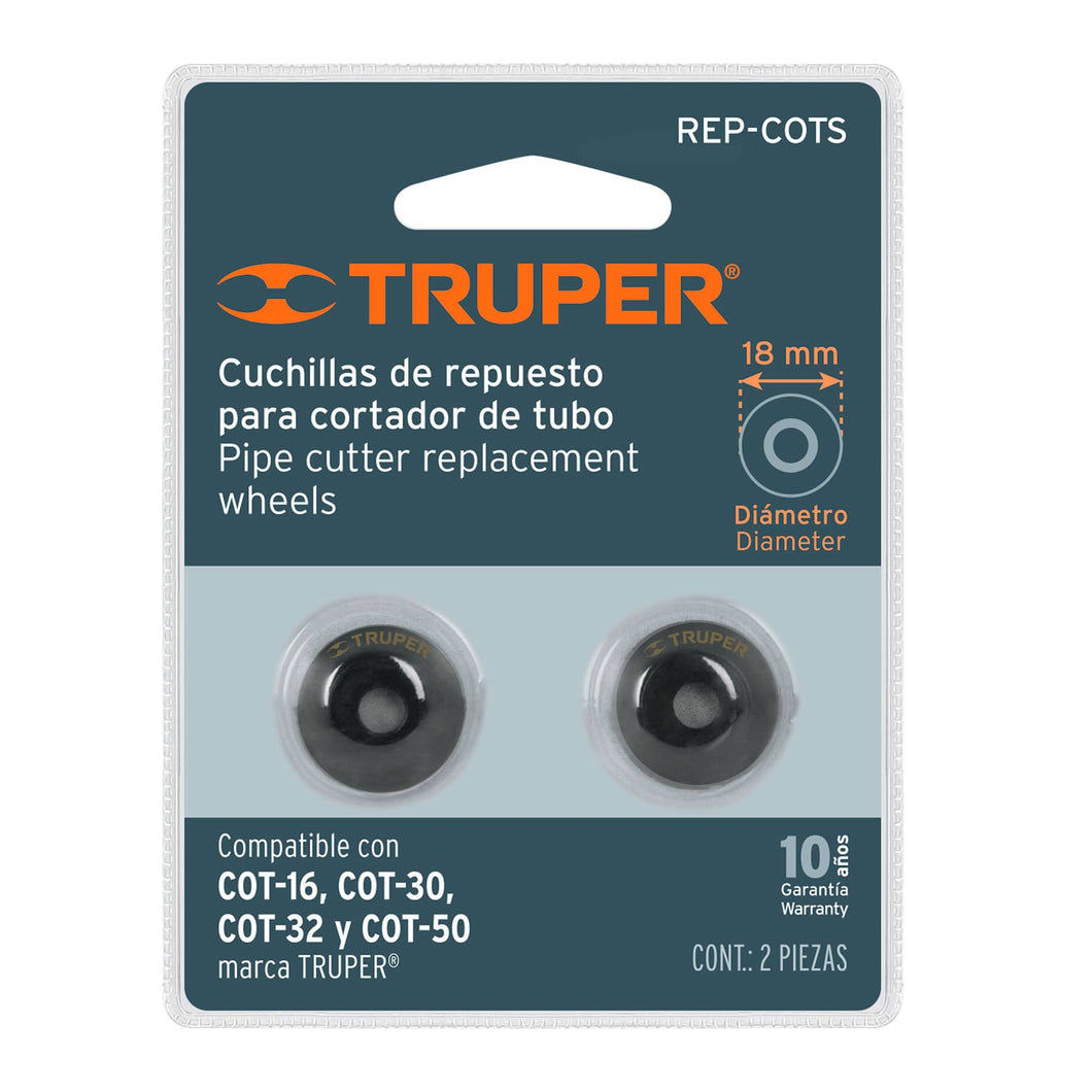 Repuesto de cuchillas para cortador de tubo COT-16-50, 2pzas