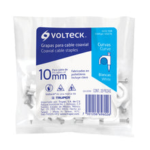 Cargar imagen en el visor de la galería, Grapa para cable redondo, 10 mm, blanca, bolsa con 20 piezas
