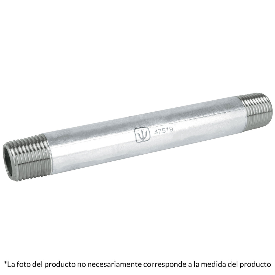 Niple, acero galvanizado, 1/2 x 27', cedula 40