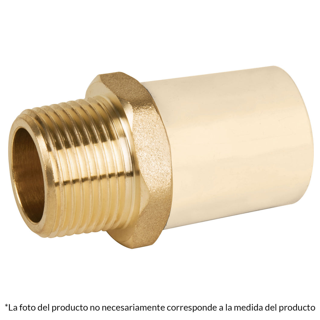 Adaptador macho de CPVC con inserto metálico 1-1/4'