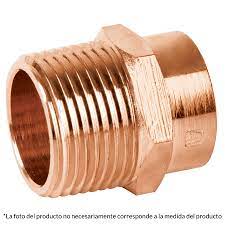 Conector de cobre, rosca exterior 1/2'