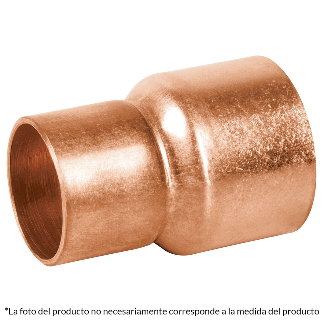 Cople reducción campana cobre, 1'x 1/2'