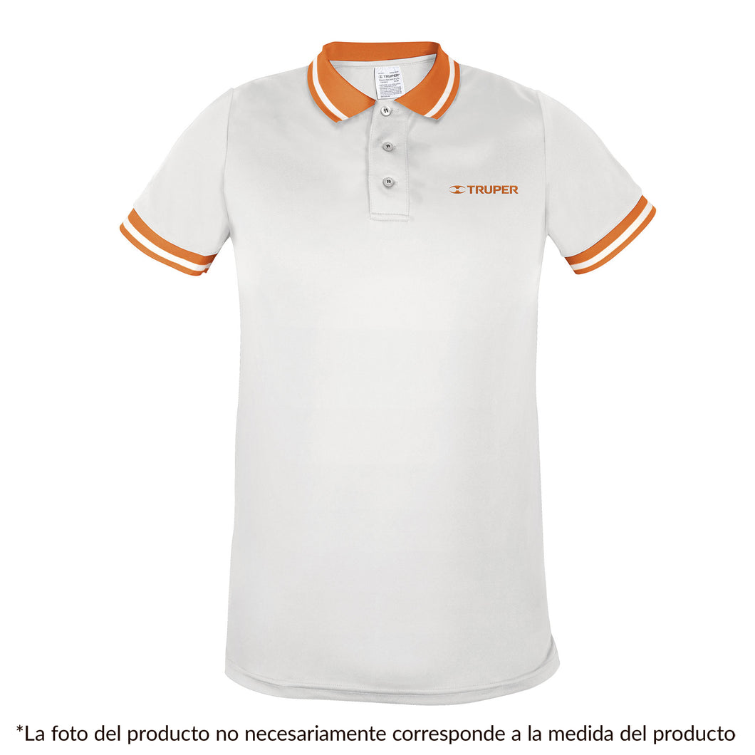 Playera tipo polo, dry fit, blanca, para caballero, talla XG