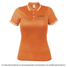 Cargar imagen en el visor de la galería, Playera tipo polo, dry fit, naranja, para dama, talla CH
